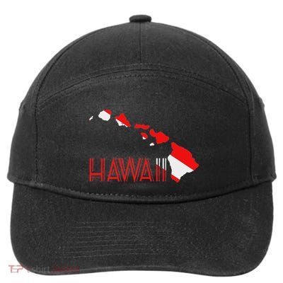 Scuba Dive Hawaii Scuba Diving Flag 7-Panel Snapback Hat