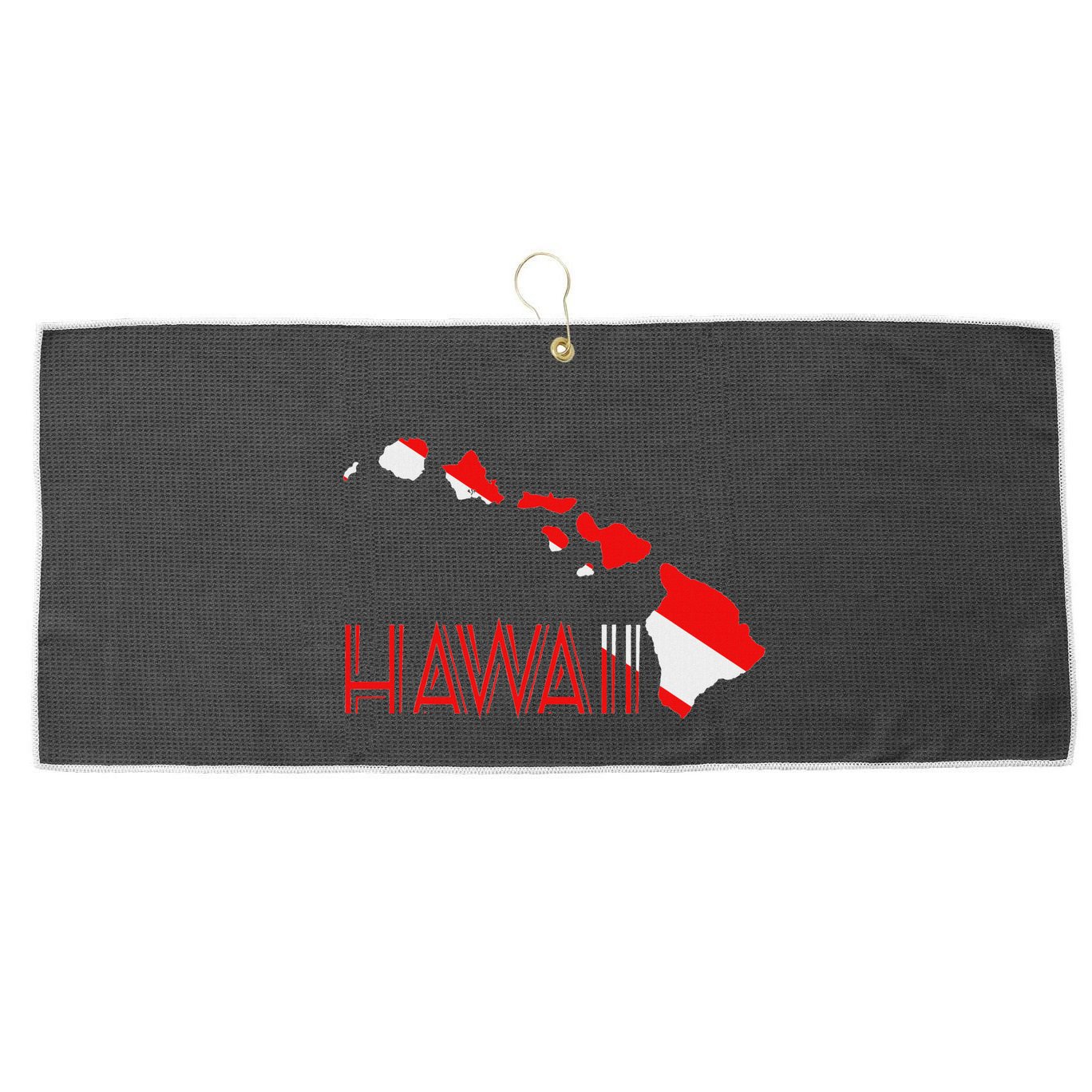 Scuba Dive Hawaii Scuba Diving Flag Large Microfiber Waffle Golf Towel