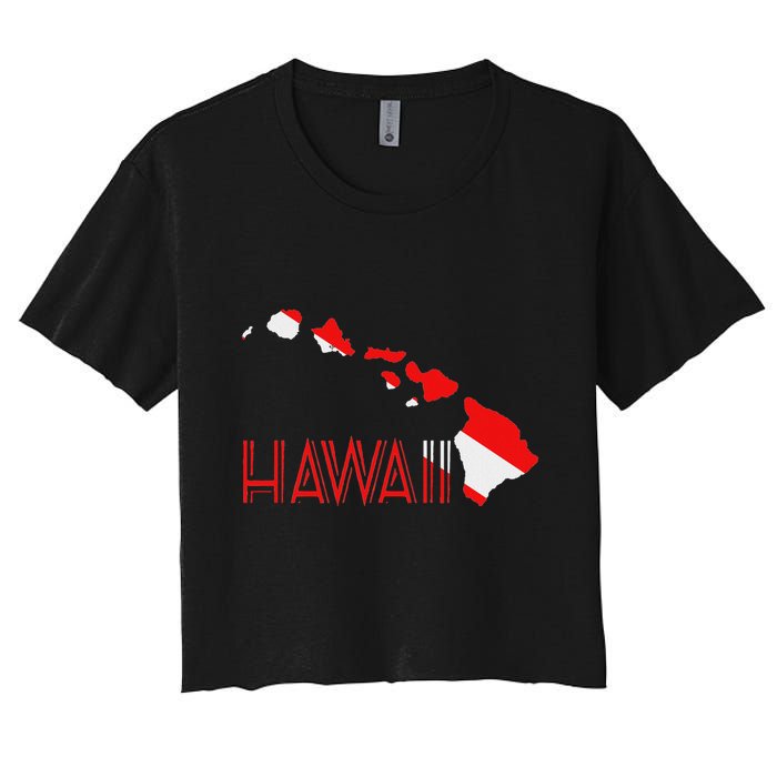 Scuba Dive Hawaii Scuba Diving Flag Women's Crop Top Tee