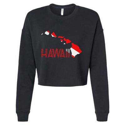 Scuba Dive Hawaii Scuba Diving Flag Cropped Pullover Crew