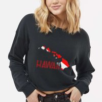 Scuba Dive Hawaii Scuba Diving Flag Cropped Pullover Crew