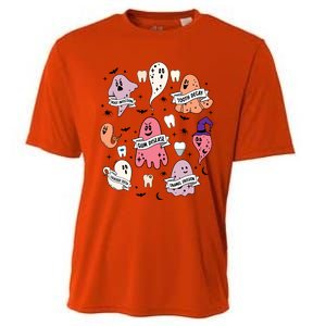 Spooky Dentist Hygienist Halloween Dental Assistant Squad Cool Gift Cooling Performance Crew T-Shirt