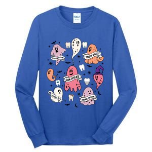 Spooky Dentist Hygienist Halloween Dental Assistant Squad Cool Gift Tall Long Sleeve T-Shirt