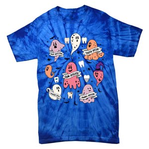 Spooky Dentist Hygienist Halloween Dental Assistant Squad Cool Gift Tie-Dye T-Shirt