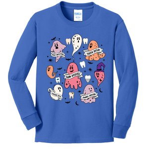 Spooky Dentist Hygienist Halloween Dental Assistant Squad Cool Gift Kids Long Sleeve Shirt