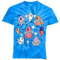 Spooky Dentist Hygienist Halloween Dental Assistant Squad Cool Gift Kids Tie-Dye T-Shirt