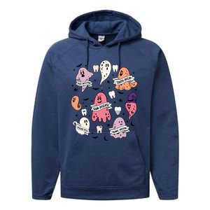 Spooky Dentist Hygienist Halloween Dental Assistant Squad Cool Gift Performance Fleece Hoodie