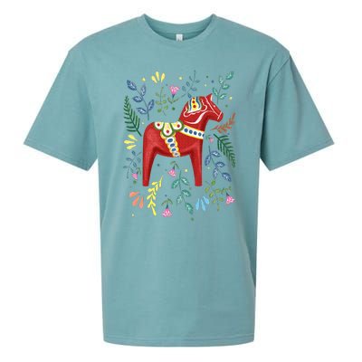 Swedish Dala Horse Folk Art Sweden Flag Dalahelmsoljd Sueded Cloud Jersey T-Shirt