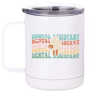 Spooky Dentist Hygienist Retro Dental Assistant Halloween Great Gift 12 oz Stainless Steel Tumbler Cup