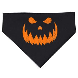 Sinister Distressed Halloween Jack O Lantern Face USA-Made Doggie Bandana