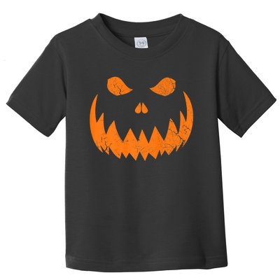 Sinister Distressed Halloween Jack O Lantern Face Toddler T-Shirt