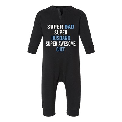 Super Dad Husband Super Awesome Chef Cute Gift Infant Fleece One Piece