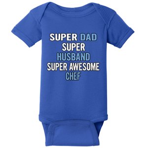 Super Dad Husband Super Awesome Chef Cute Gift Baby Bodysuit