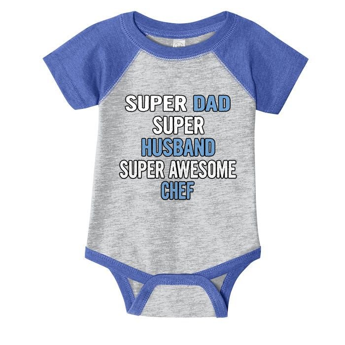 Super Dad Husband Super Awesome Chef Cute Gift Infant Baby Jersey Bodysuit