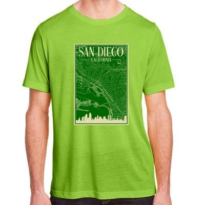 San Diego Hand Drawn Skyline Map Adult ChromaSoft Performance T-Shirt