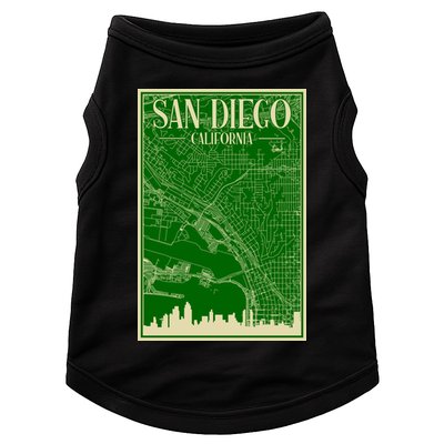 San Diego Hand Drawn Skyline Map Doggie Tank