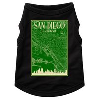 San Diego Hand Drawn Skyline Map Doggie Tank