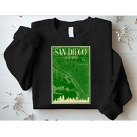 San Diego Hand Drawn Skyline Map Sweatshirt