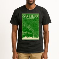 San Diego Hand Drawn Skyline Map Tall T-Shirt
