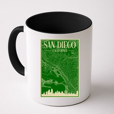 San Diego Hand Drawn Skyline Map Mug