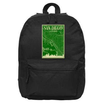 San Diego Hand Drawn Skyline Map 16 in Basic Backpack