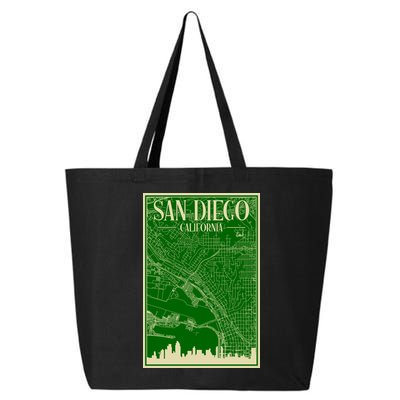 San Diego Hand Drawn Skyline Map 25L Jumbo Tote