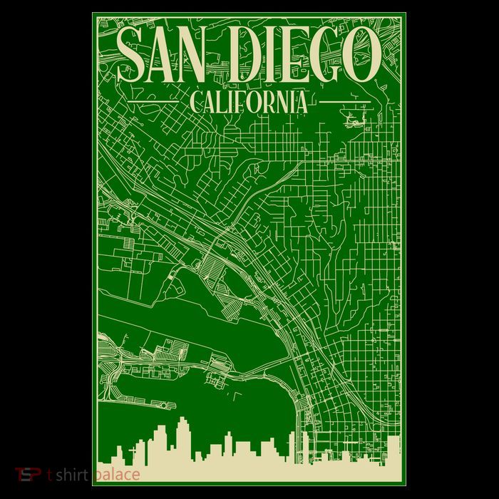 San Diego Hand Drawn Skyline Map Baby Bodysuit