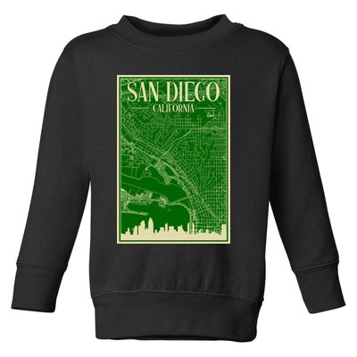 San Diego Hand Drawn Skyline Map Toddler Sweatshirt