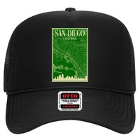 San Diego Hand Drawn Skyline Map Trucker Hat