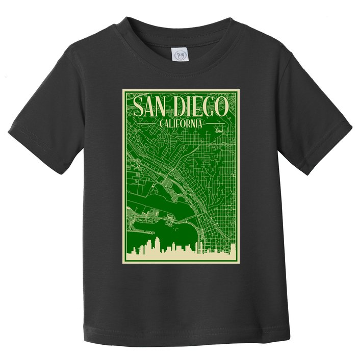 San Diego Hand Drawn Skyline Map Toddler T-Shirt