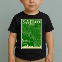 San Diego Hand Drawn Skyline Map Toddler T-Shirt