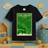 San Diego Hand Drawn Skyline Map Toddler T-Shirt