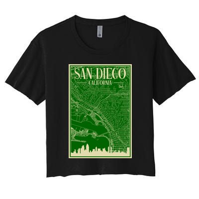 San Diego Hand Drawn Skyline Map Crop Top