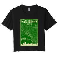 San Diego Hand Drawn Skyline Map Women's Crop Top Tee