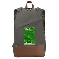 San Diego Hand Drawn Skyline Map Cotton Canvas Backpack