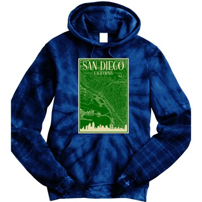 San Diego Hand Drawn Skyline Map Tie Dye Hoodie