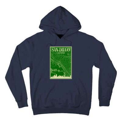 San Diego Hand Drawn Skyline Map Tall Hoodie