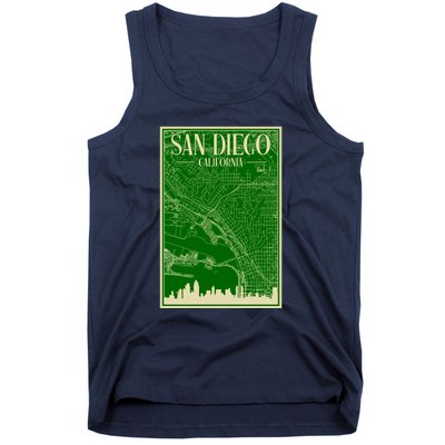 San Diego Hand Drawn Skyline Map Tank Top