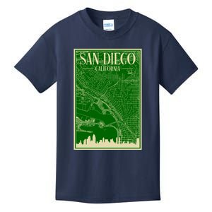 San Diego Hand Drawn Skyline Map Kids T-Shirt