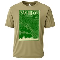 San Diego Hand Drawn Skyline Map Cooling Performance Crew T-Shirt