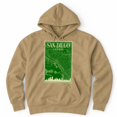 San Diego Hand Drawn Skyline Map Hoodie