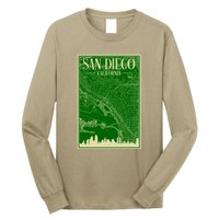 San Diego Hand Drawn Skyline Map Long Sleeve Shirt