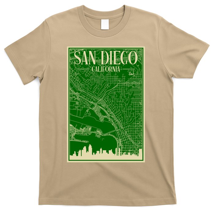 San Diego Hand Drawn Skyline Map T-Shirt