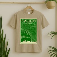 San Diego Hand Drawn Skyline Map T-Shirt