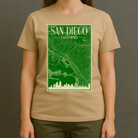 San Diego Hand Drawn Skyline Map T-Shirt