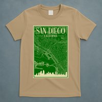 San Diego Hand Drawn Skyline Map T-Shirt