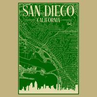 San Diego Hand Drawn Skyline Map T-Shirt