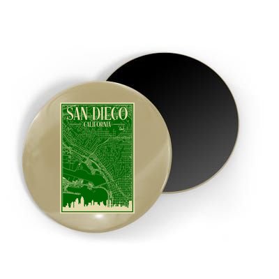 San Diego Hand Drawn Skyline Map Magnet
