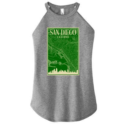 San Diego Hand Drawn Skyline Map Women’s Perfect Tri Rocker Tank