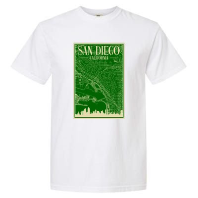 San Diego Hand Drawn Skyline Map Garment-Dyed Heavyweight T-Shirt